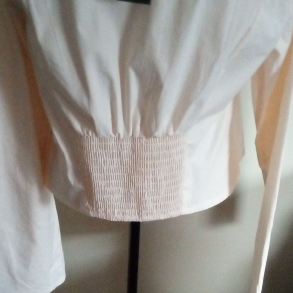 Wild Fable Renaissance Romantic White Tie-Front Square Neck Boho Blouse XXL - Picture 4 of 10
